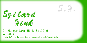 szilard hink business card